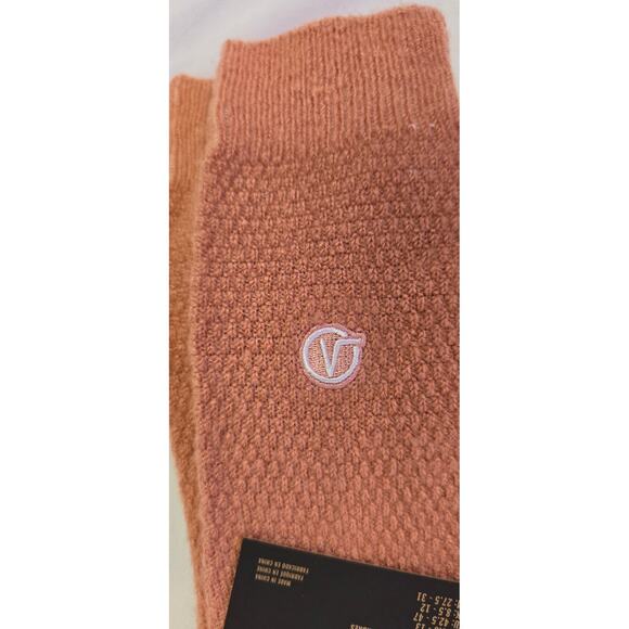 Vans Off The Wall Crew Socks 1 Pair Men 9.5-13 Pink w White Logo Skate - Picture 3 of 5